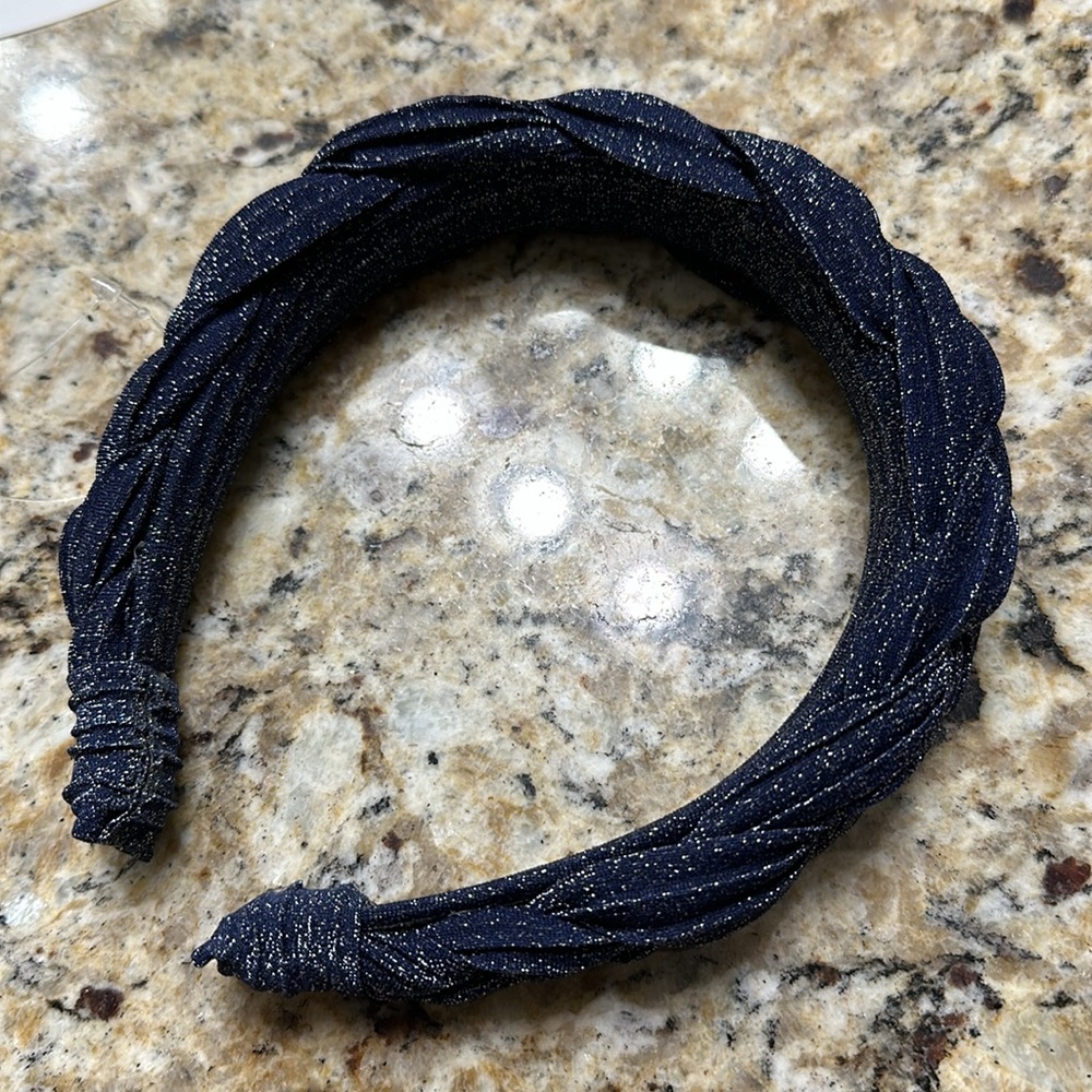 NWT Anthropologie Navy blue with shimmer braided headband